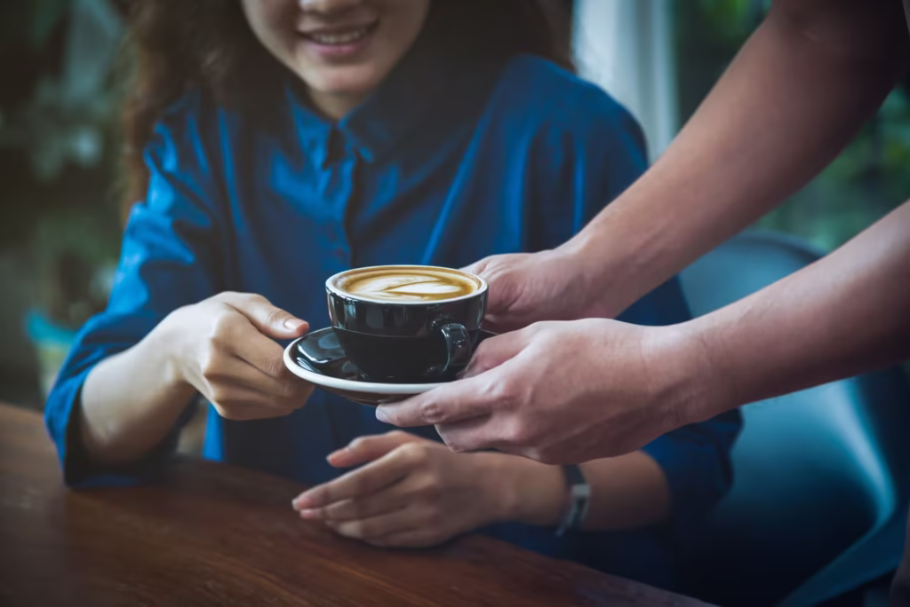 Barista serving
