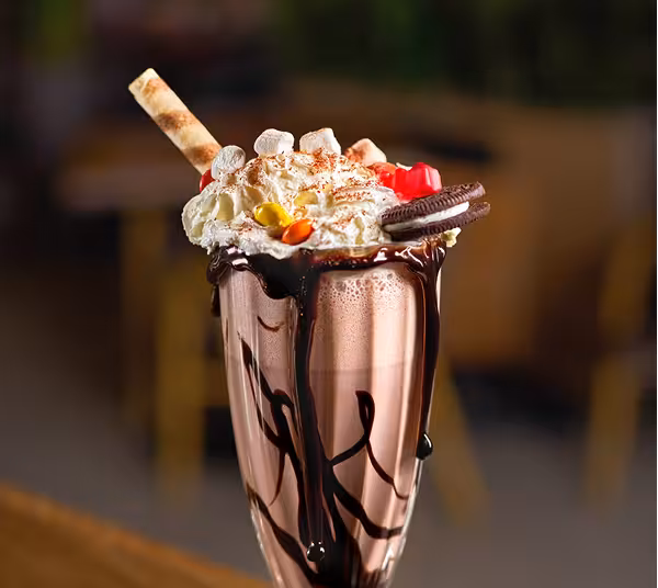 Creamy chocolate milkshake
